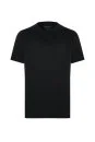 Supima Pamuk Bisiklet Yaka Tencel Siyah T-Shirt - Thumbnail