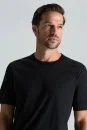 Supima Pamuk Bisiklet Yaka Tencel Siyah T-Shirt - Thumbnail