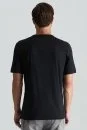 Supima Pamuk Bisiklet Yaka Tencel Siyah T-Shirt - Thumbnail
