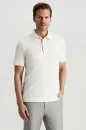 Supima Pamuk Polo Yaka Tencel Beyaz T-Shirt