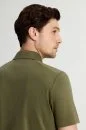 Supima Pamuk Polo Yaka Tencel Haki T-Shirt