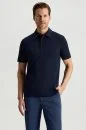 Supima Pamuk Polo Yaka Tencel Lacivert Tişört