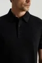 Supima Pamuk Polo Yaka Tencel Siyah T-Shirt