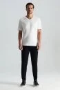 Supima Pamuk V Yaka Tencel Beyaz T-Shirt - Thumbnail