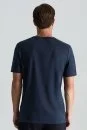Supima Pamuk V Yaka Tencel Lacivert T-Shirt - Thumbnail