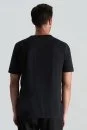 Supima Pamuk V Yaka Tencel Siyah T-Shirt - Thumbnail