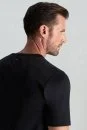 Supima Pamuk V Yaka Tencel Siyah T-Shirt - Thumbnail