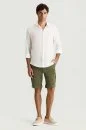 Tencel Kumaş Haki Kargo Şort