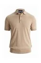 Ultrafine Merino Yünü Bej Triko Polo