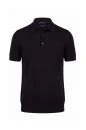 Ultrafine Merino Yünü Siyah Triko Polo