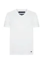 Beyaz V Yaka Basic T-Shirt - Thumbnail