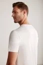 Beyaz V Yaka Basic T-Shirt - Thumbnail