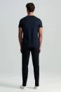 Lacivert V Yaka Basic T-Shirt - Thumbnail