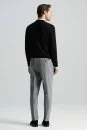 V Yaka Siyah Merino Yün Triko - Thumbnail