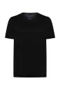 Siyah V Yaka Basic T-Shirt - Thumbnail