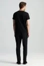 Siyah V Yaka Basic T-Shirt - Thumbnail
