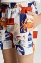 Yaz Desenli Turuncu Mavi Quick Dry Çocuk Mayo
