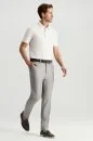 Yazlık İnce Yün Mikro Desenli Açık Gri Chino Pantolon