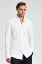 Yumuşak Dokulu Supima Pamuk Gizli Düğme Beyaz Business Gömlek