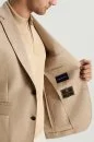 Yün-İpek-Keten Karışım Açık Bej Blazer Ceket