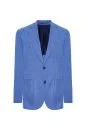 Yün-İpek-Keten Karışım Açık Mavi Blazer Ceket