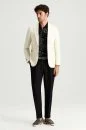 Yün-İpek-Keten Karışım Beyaz Blazer Ceket