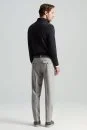 Yün Kaşmir Karışım Açık Gri Flanel Chino Pantolon - Thumbnail