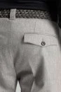 Yün Kaşmir Karışım Açık Gri Flanel Chino Pantolon - Thumbnail