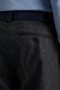 Yün Kaşmir Karışım Antrasit Chino Flanel Pantolon - Thumbnail