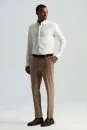 Yün Kaşmir Karışım Camel Flanel Chino Pantolon - Thumbnail