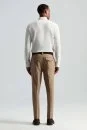 Yün Kaşmir Karışım Camel Flanel Chino Pantolon - Thumbnail