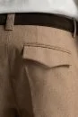 Yün Kaşmir Karışım Camel Flanel Chino Pantolon - Thumbnail