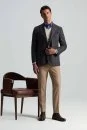 Yün Kaşmir Karışım Camel Flanel Chino Pantolon - Thumbnail