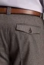 Yün Kaşmir Karışım Vizon Rengi Flanel Chino Pantolon - Thumbnail