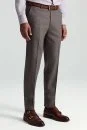 Yün Kaşmir Karışım Vizon Rengi Flanel Chino Pantolon - Thumbnail
