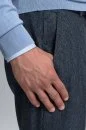 Yün Kaşmir Koyu Mavi Chino Flanel Pantolon Yün Kaşmir Koyu Mavi Chino Flanel Pantolon - Thumbnail